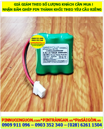 Pin điện thoại bàn Pin sạc NiMh 3.6v-2/3AAA 350mAh, Pin sạc GREPOW 3.6v-2/3AAA 350mAh